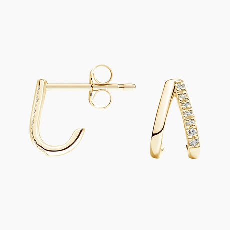 Wish Diamond Arc Huggie Earrings