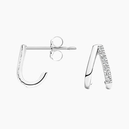 Wish Diamond Arc Huggie Earrings