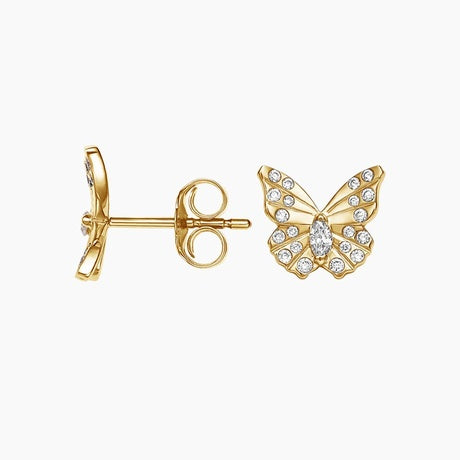 Butterfly Diamond Stud Earrings