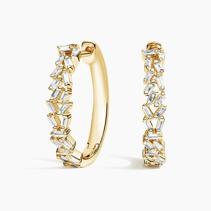 Cora Baguette Diamond Cluster Hoop Earrings (1/4 ct. tw.)