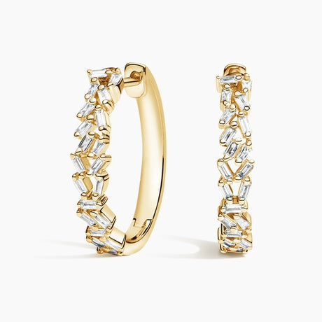 Cora Baguette Diamond Cluster Hoop Earrings (1/4 ct. tw.)
