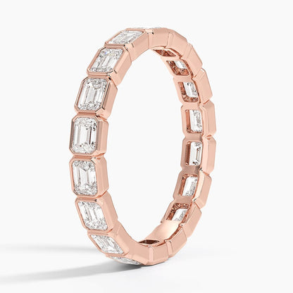 Cleo Bezel Emerald Cut Eternity Diamond Ring