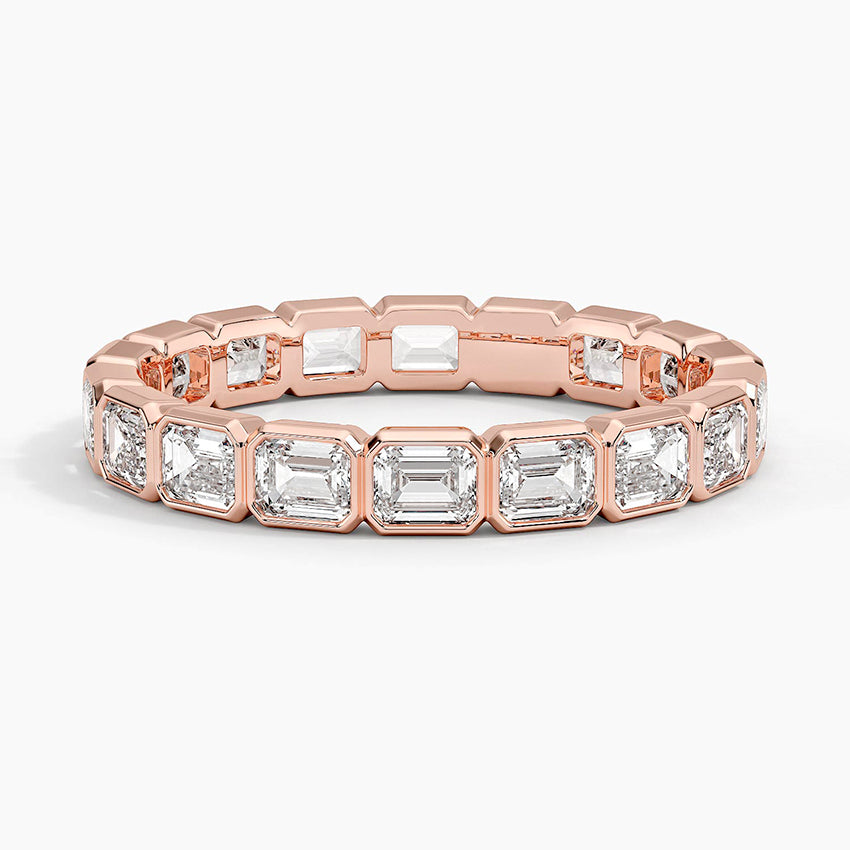 Cleo Bezel Emerald Cut Eternity Diamond Ring