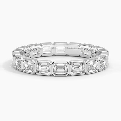 Cleo Bezel Emerald Cut Eternity Diamond Ring