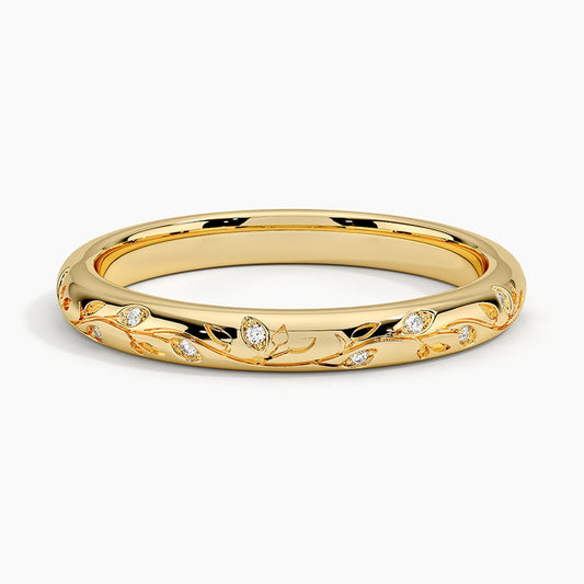 Arietta Engraved Diamond Ring