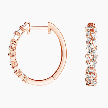 Cora Baguette Diamond Cluster Hoop Earrings (1/4 ct. tw.)