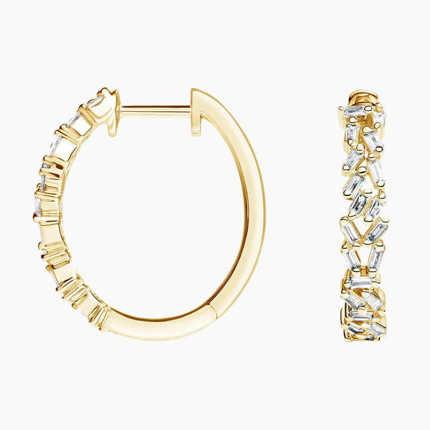 Cora Baguette Diamond Cluster Hoop Earrings (1/4 ct. tw.)