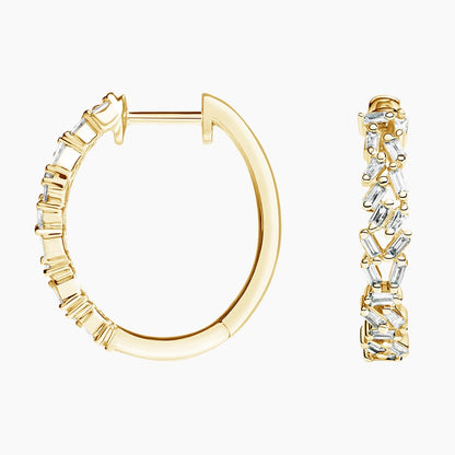 Cora Baguette Diamond Cluster Hoop Earrings (1/4 ct. tw.)