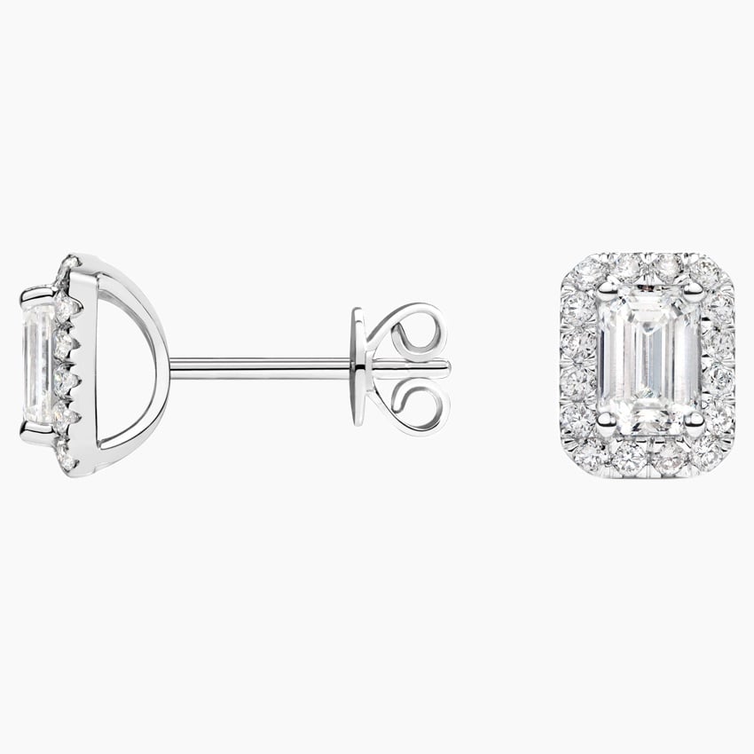 Oakley Emerald Cut Halo Stud Earrings (1 1/2 ct. tw.)