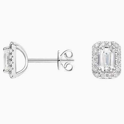 Oakley Emerald Cut Halo Stud Earrings (1 1/2 ct. tw.)