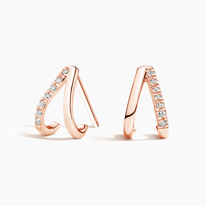 Wish Diamond Arc Huggie Earrings