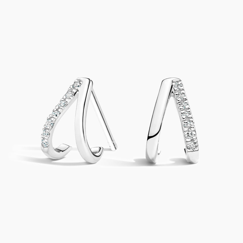 Wish Diamond Arc Huggie Earrings