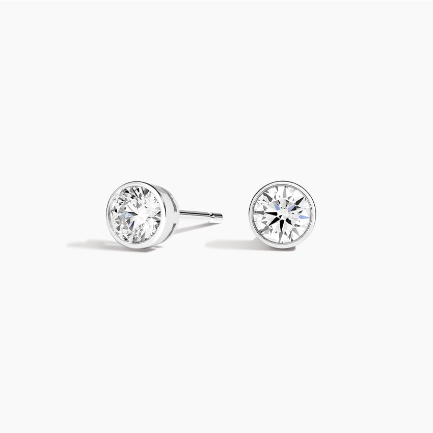 Aurora Diamond Bezel Stud Earrings