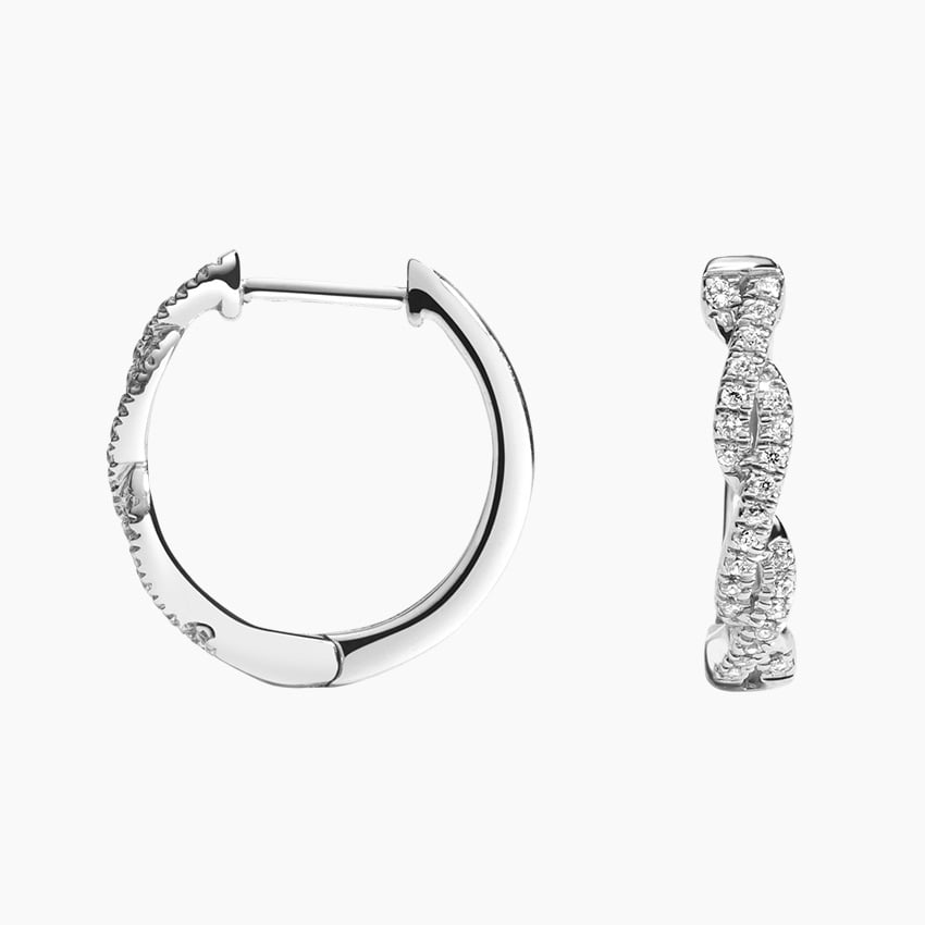 Tendril Diamond Hoop Earrings