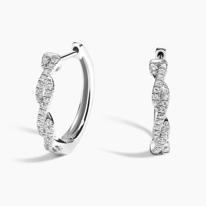 Tendril Diamond Hoop Earrings