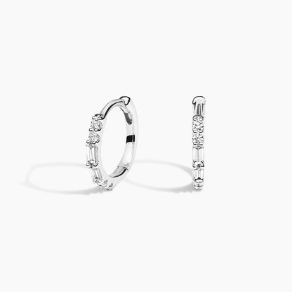 Arden Diamond Baguette Hoop Earrings