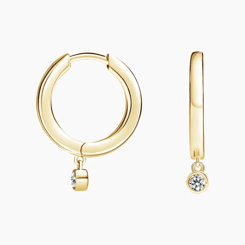 Valencia Diamond Drop Huggie Earrings