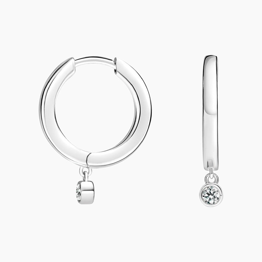 Valencia Diamond Drop Huggie Earrings