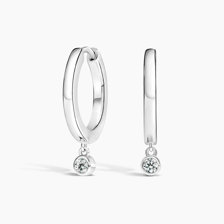 Valencia Diamond Drop Huggie Earrings