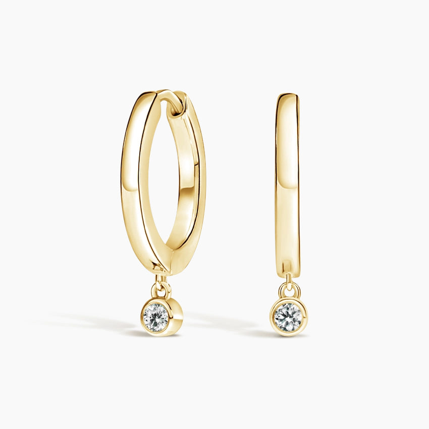 Valencia Diamond Drop Huggie Earrings