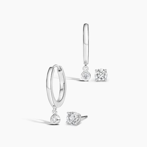 Valencia Diamond Drop Huggie Earrings