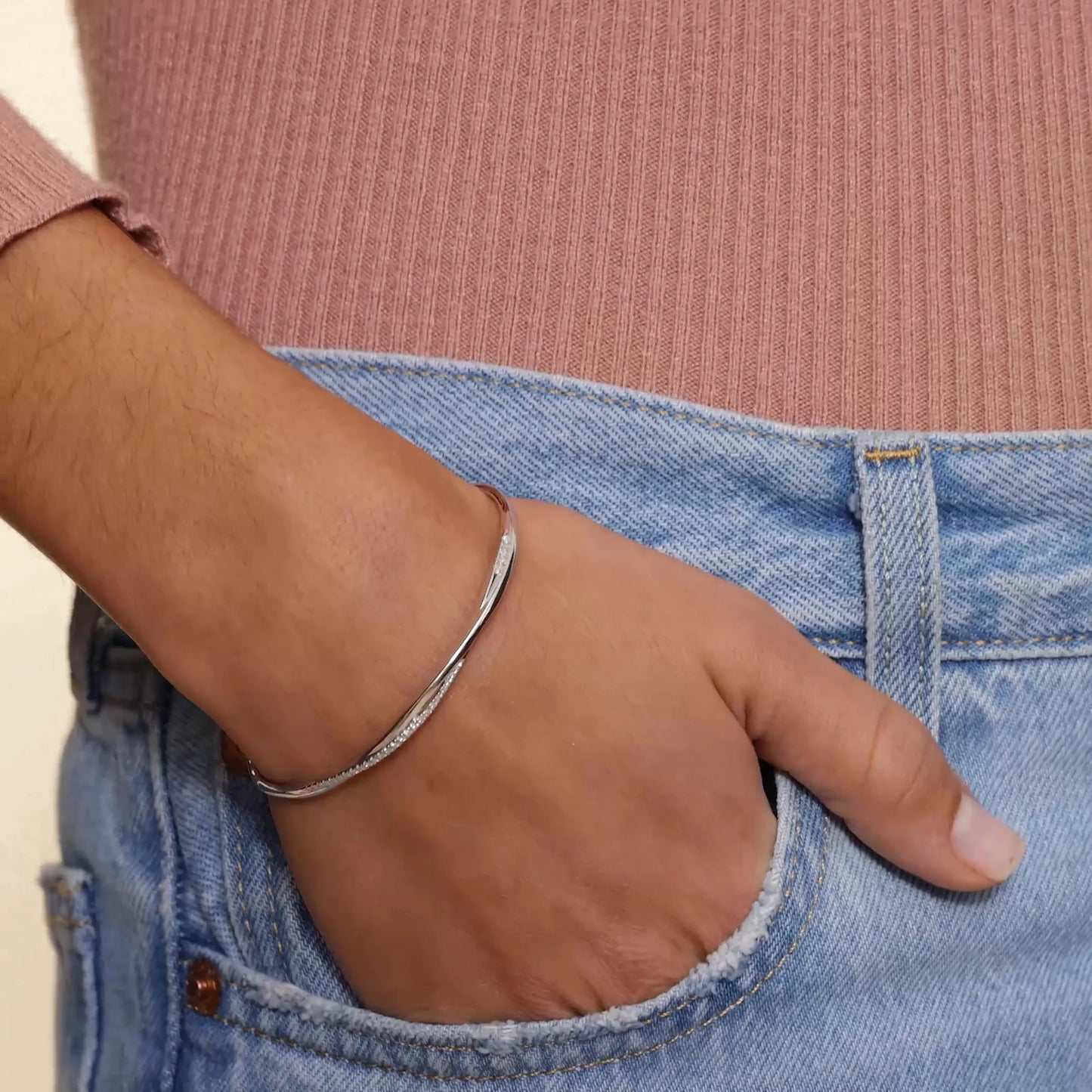 Spark Twisted Vine Diamond Cuff Bracelet